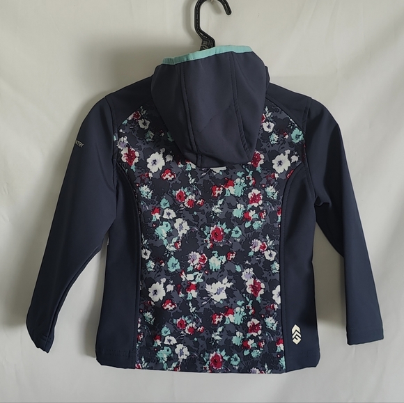 Free Country Girl's Softshell Wind & Water Resistant - Gray Floral - Size 5/6 - Picture 3 of 13